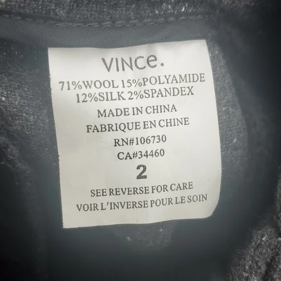 VINCE. High Wait Wool Pleat Front Trousers. - Picture 5 of 9